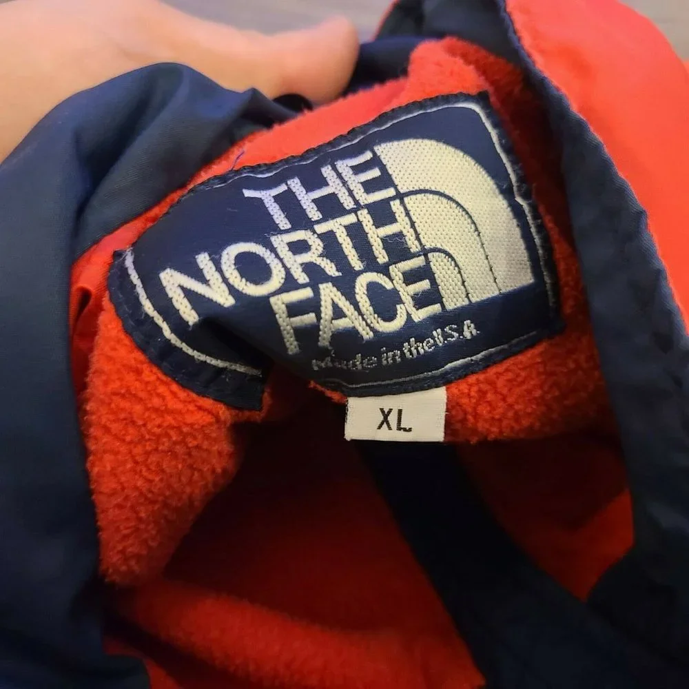 North Face Vtg Red/Blue Size XL‎ Windbreaker Fleece Lining Jacket Bear Mountain
